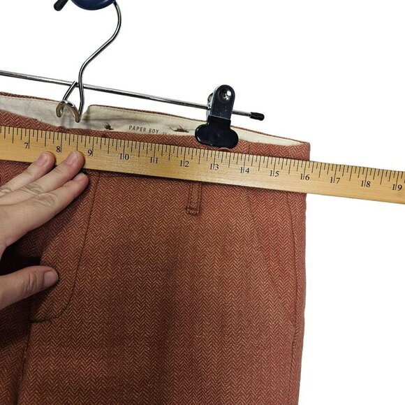Paper‎ Boy Women's Wool Blend Tweed Herringbone Trousers Pants Orange Size 12 - Picture 11 of 14